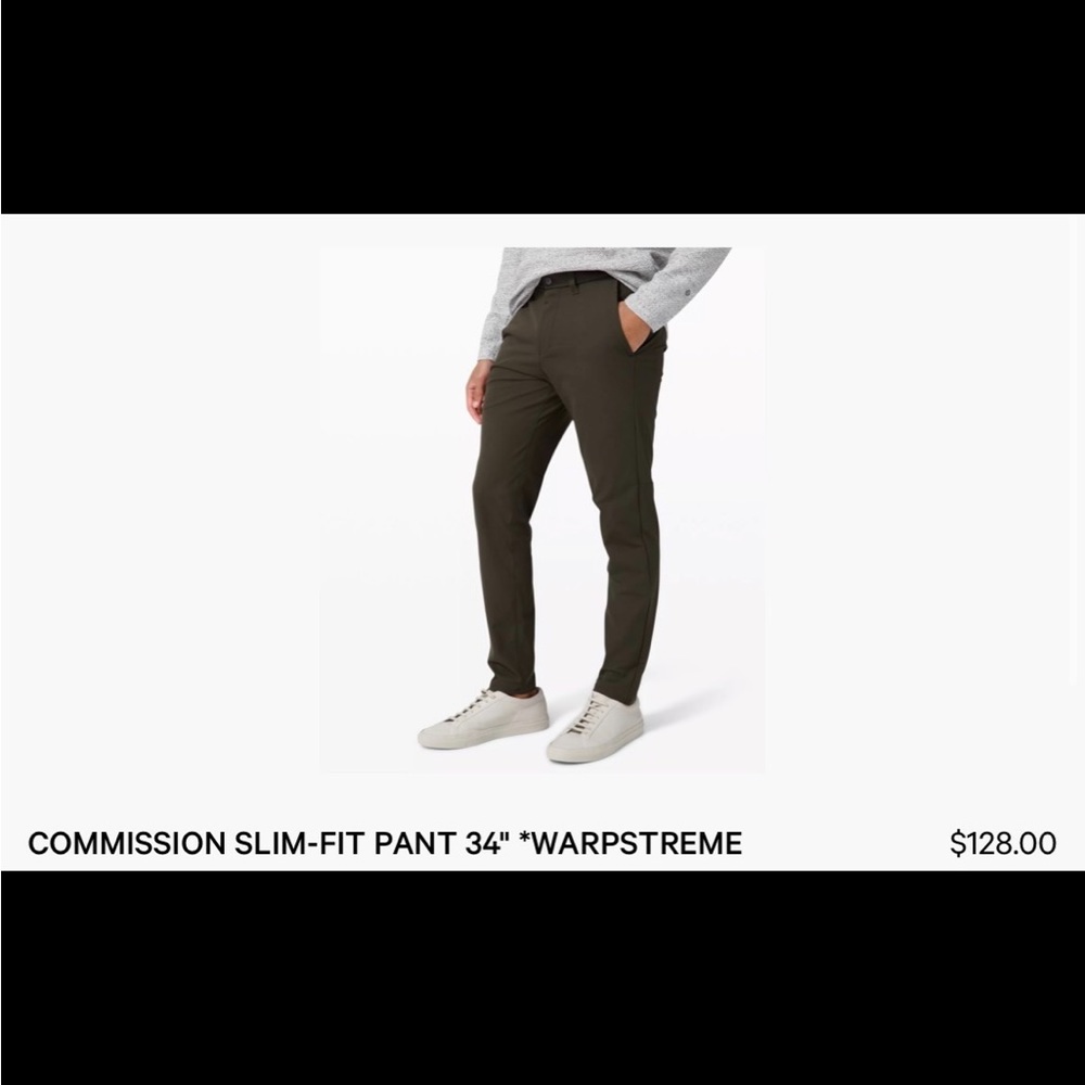 Lululemon Men’s Commission Slim Fit Pant Warpstreme - Obsidian
